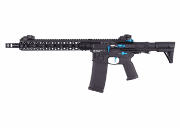 Réplique AEG HEXAGON FULL SKELETON 12,5″ PDW FREYA GEN.2 Noir/Bleu – DELTA ARMORY