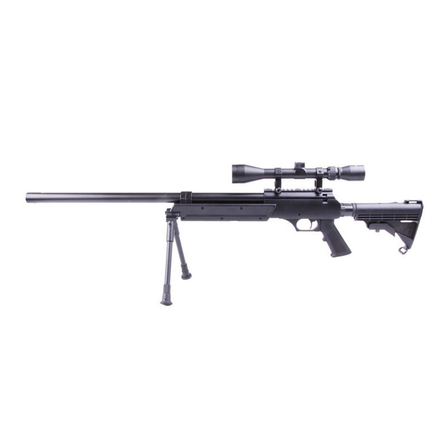 Réplique sniper MB06 SR-2 à ressort noire avec lunette et bipied - WELL PRO 2 Réplique sniper MB06 SR-2 à ressort noire avec lunette et bipied - WELL PRO – Image 2