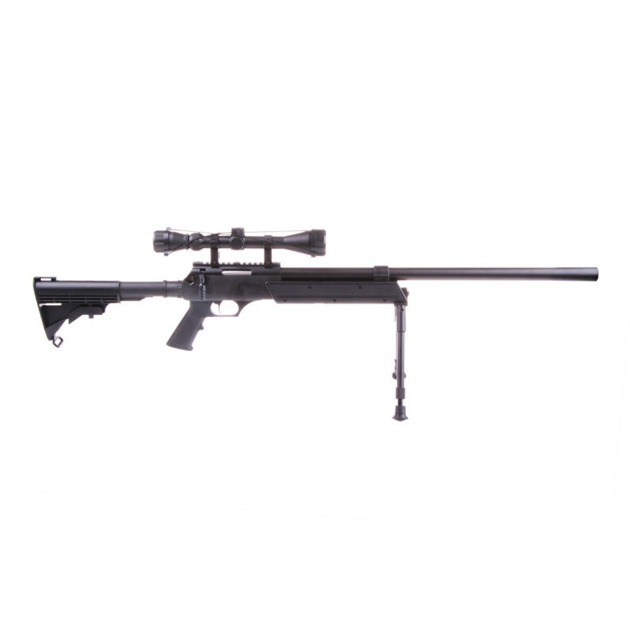 Réplique sniper MB06 SR-2 à ressort noire avec lunette et bipied - WELL PRO 1 Réplique sniper MB06 SR-2 à ressort noire avec lunette et bipied - WELL PRO